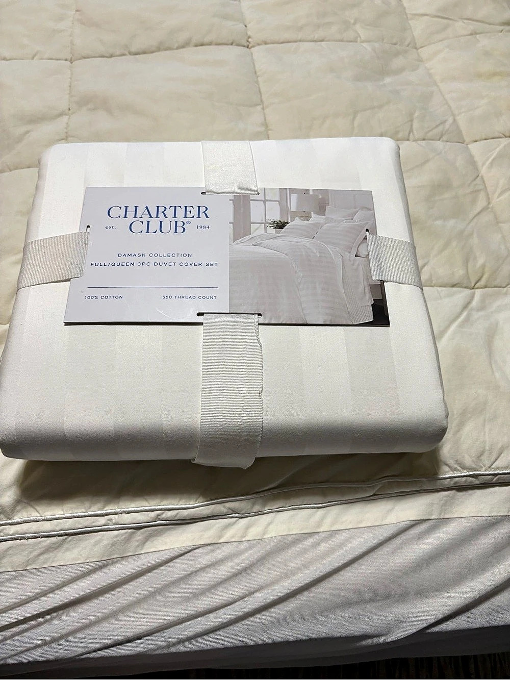 Charter Club Damask Stripe 780 Thread Count Sheet Set Cotton full/queen